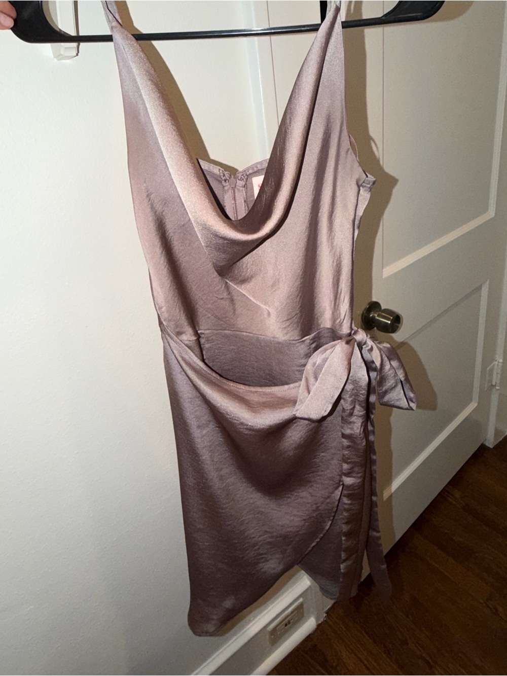 Showpo Satin Cowl Slip Dress in Dusty Rose
